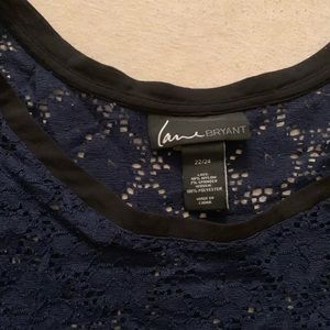 Lane Bryant Tops - Navy and black lace hi-lo top size 22/24 Lane Bryant Tops - Navy and black lace hi-lo top size 22/24